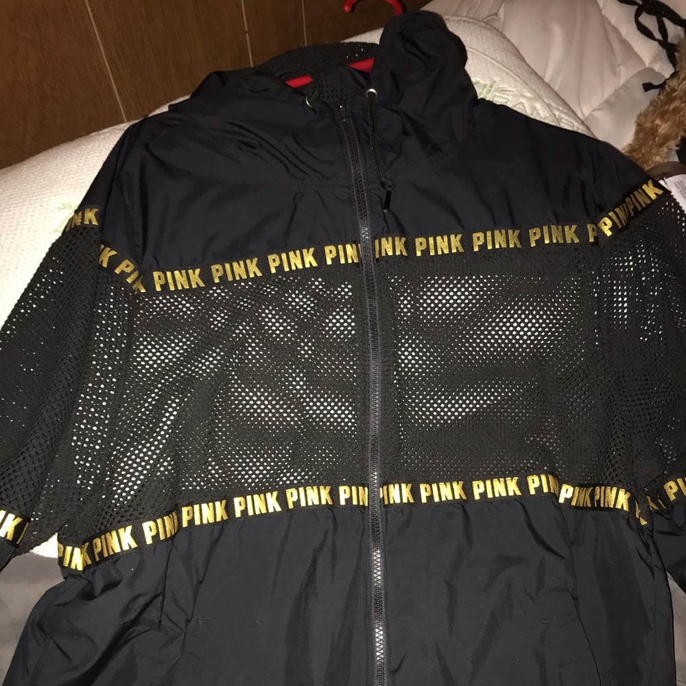 Victoria’s Secret black and gold mesh zip up